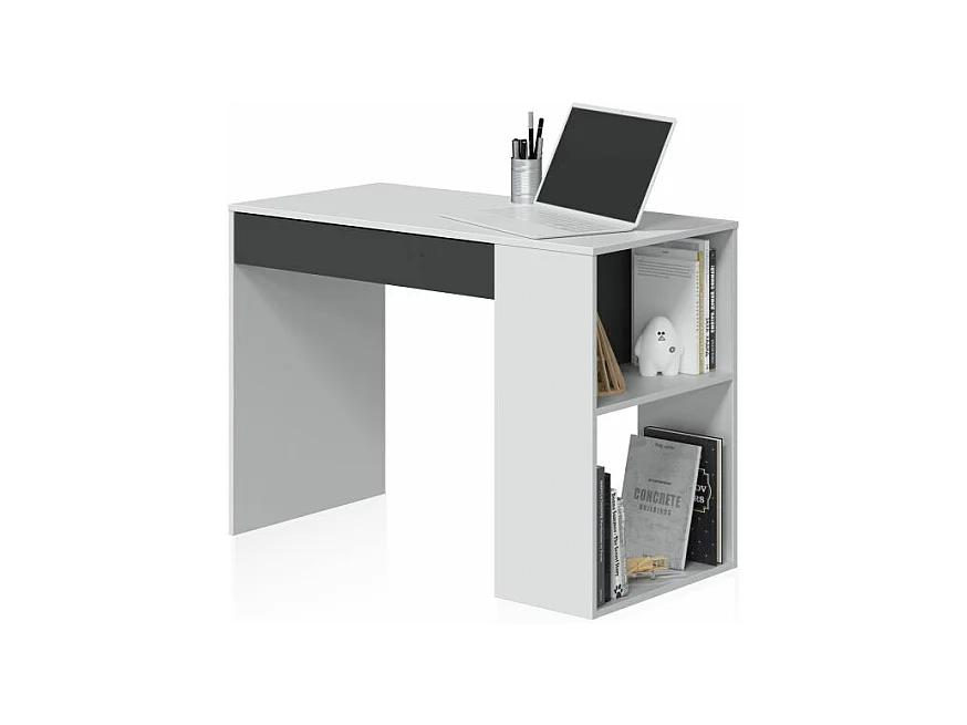 Mesa de escritorio Adam Blanco Artik (Blanco Mate) - Gris Antracita