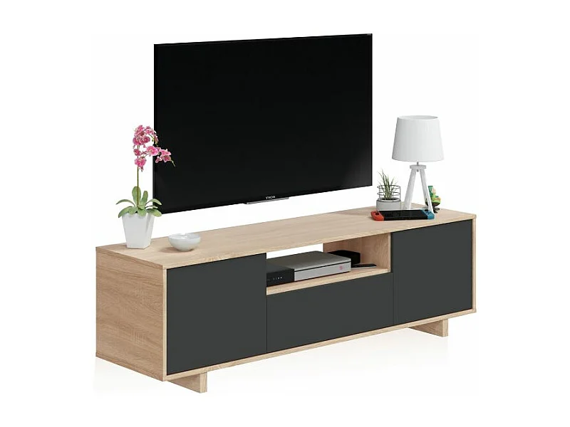 Mueble TV Lino Roble Canadian - Antracita