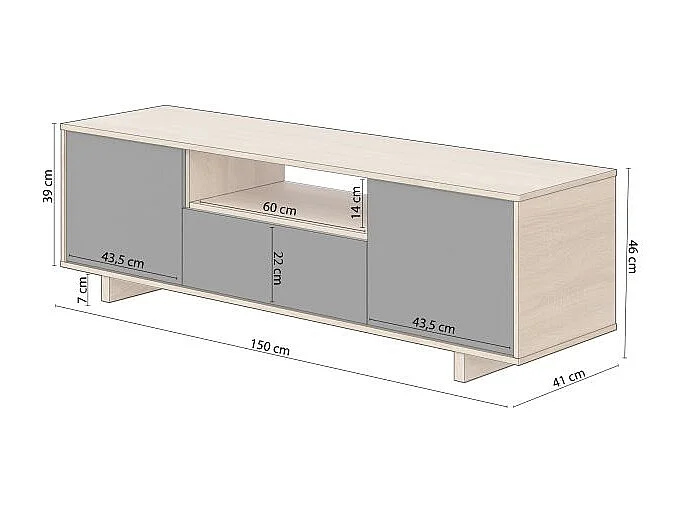 Mueble TV Lino Roble Canadian - Antracita