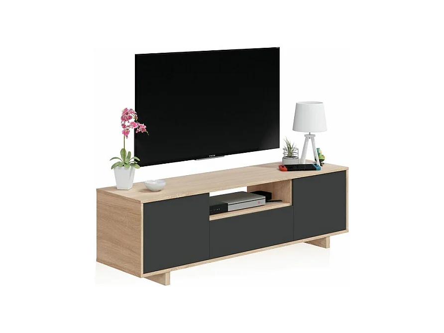 Mueble TV Lino Roble Canadian - Antracita