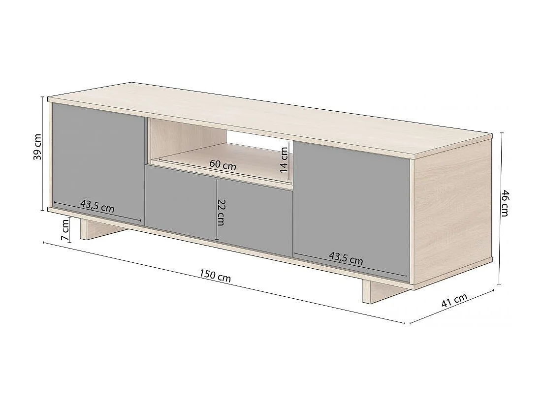 Mueble TV Lino Roble Canadian - Antracita