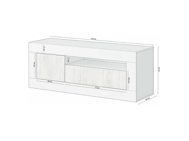 Mueble TV Gian Blanco Artik (Blanco Mate) – Blanco Velho