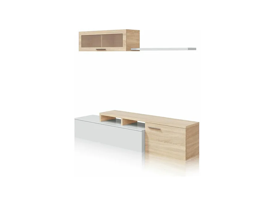 Salón Nero Blanco Brillo - Roble Canadian