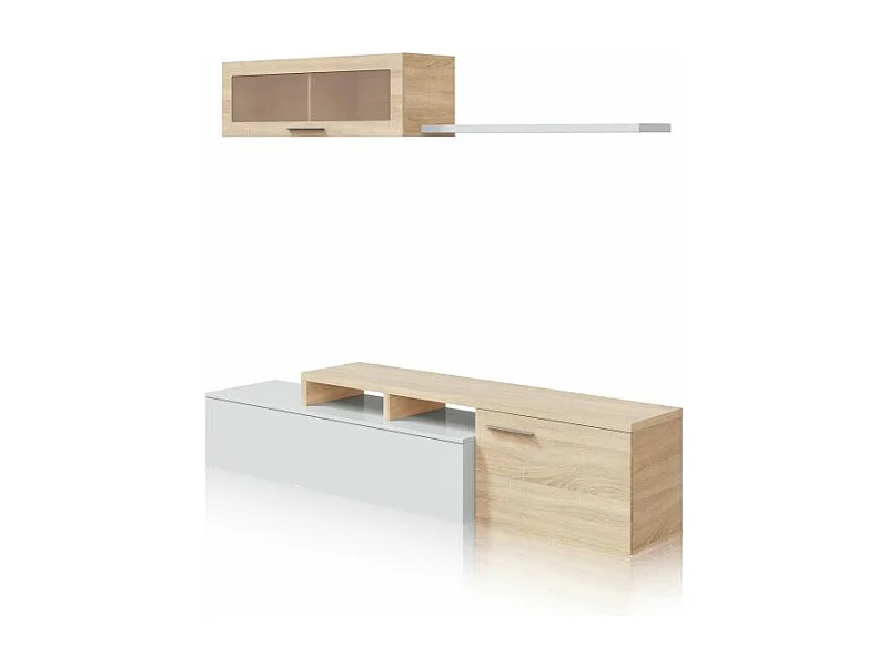 Salón Nero Blanco Brillo - Roble Canadian