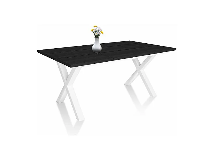 Mesa de comedor Oana 170 Negro Blanco