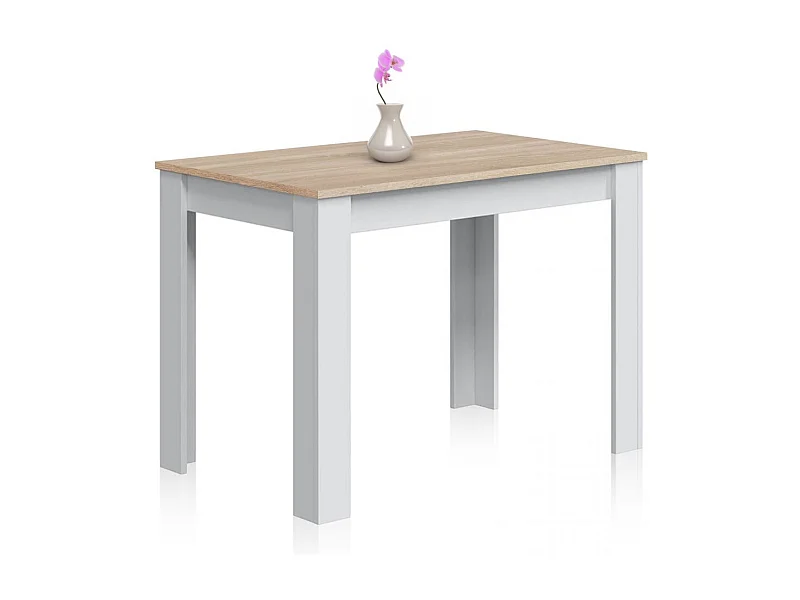 Mesa de jantar Dina Blanco Artik (Blanco Mate) - Roble Canadian