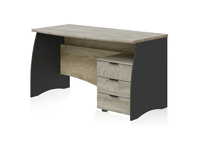 Mesa de escritorio Elan 3 cajones Roble Alaska - Gris Antracita