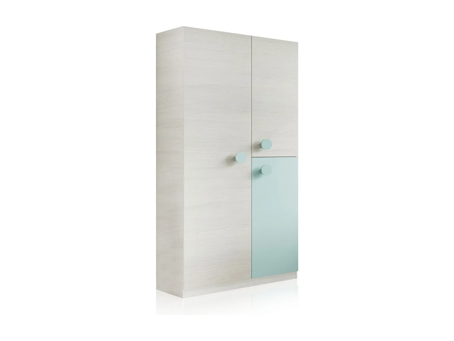 Armario juvenil Yuki Blanco Alpes - Verde Acqua
