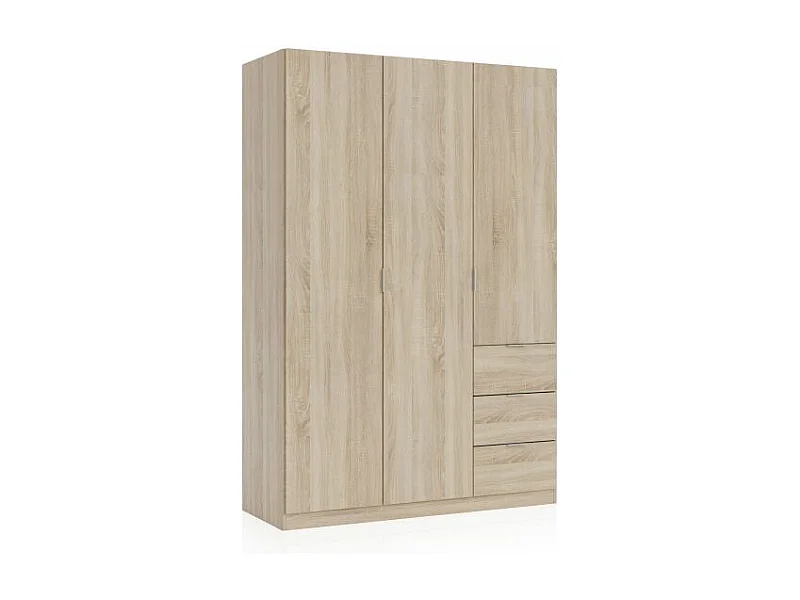 Armario Magan 3 puertas y 3 cajones Roble Canadian