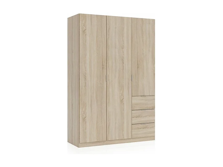 Armario Magan 3 puertas y 3 cajones Roble Canadian