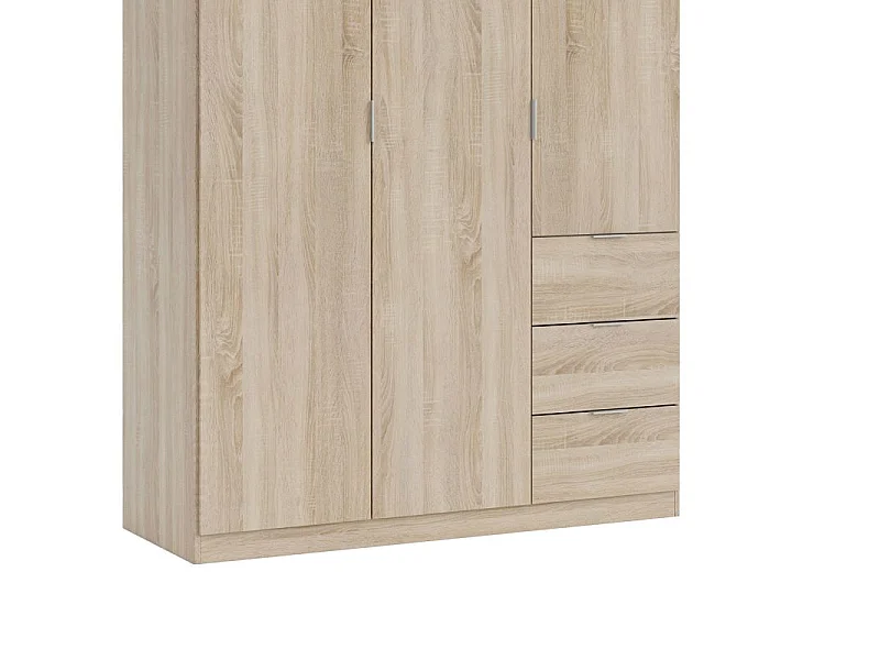 Armario Magan 3 puertas y 3 cajones Roble Canadian