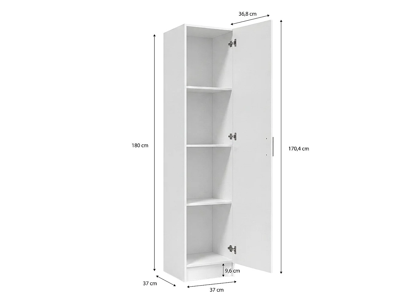 Armário multiusos 37 1 porta Branco