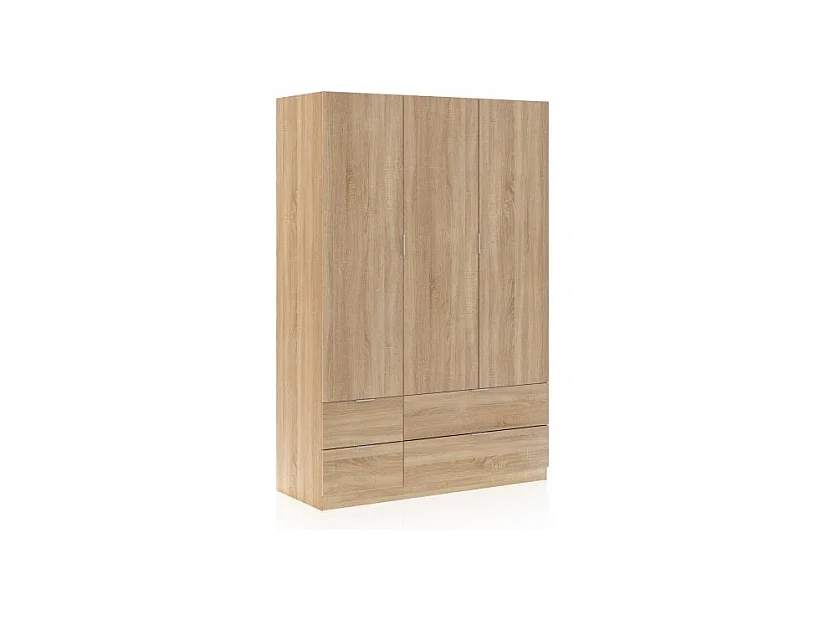 Armario Magan 3 puertas y 4 cajones Roble Canadian