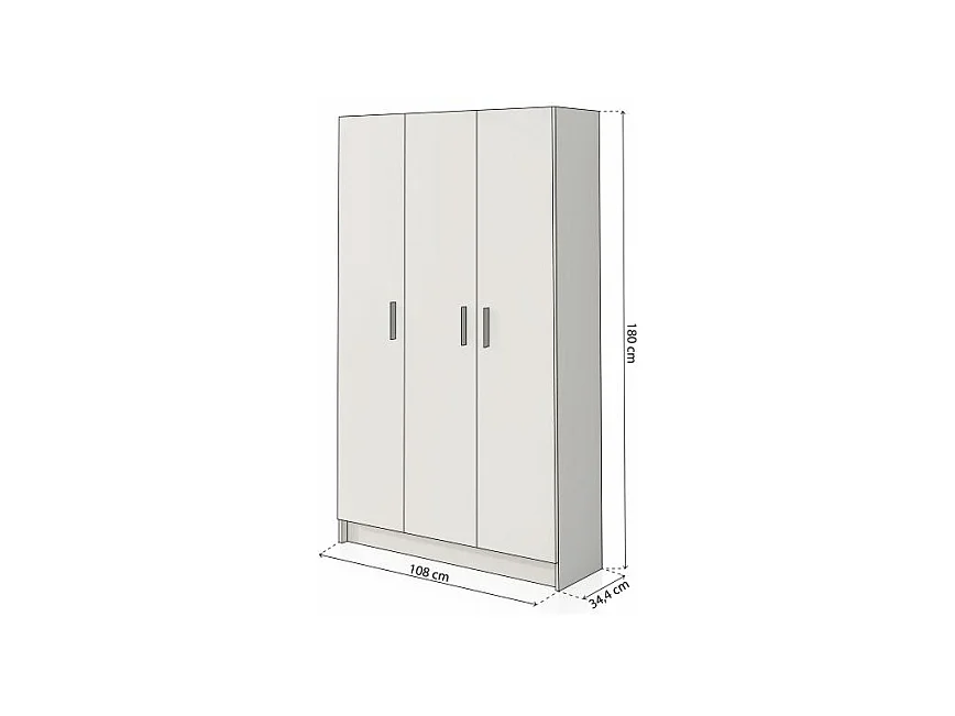 Armario Multi Useful SH 110 3 Puertas Blanco Roto