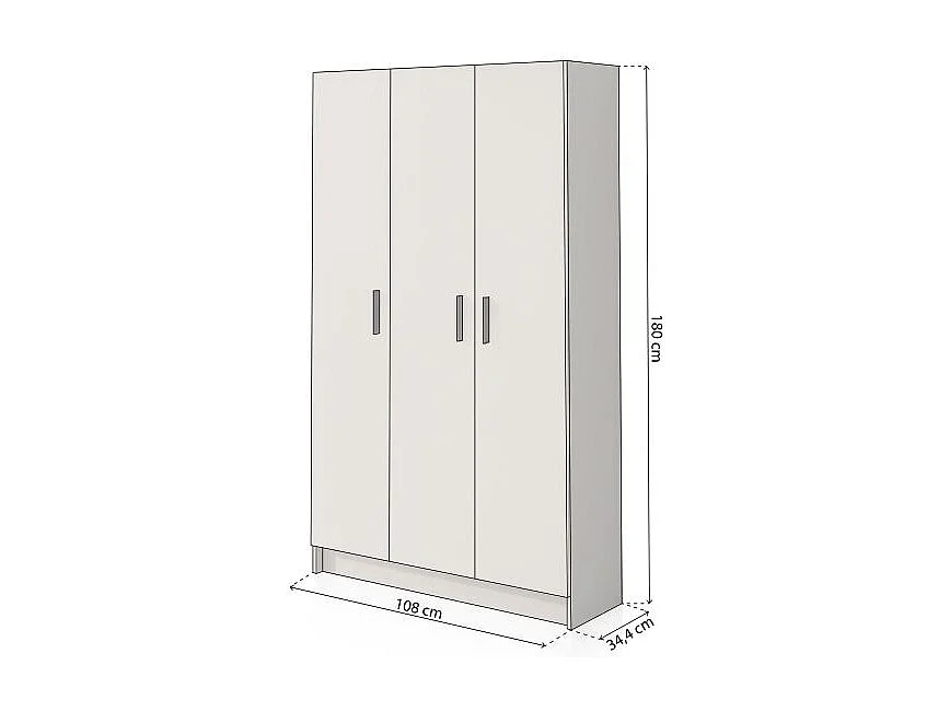 Armario Multi Useful SH 110 3 Puertas Blanco Roto
