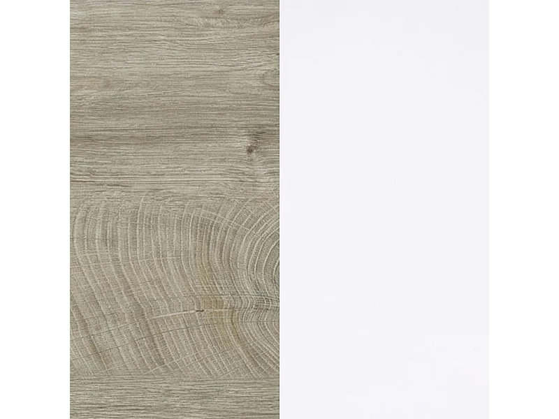 Armario Brike 180 2 puertas correderas Blanco Artik (Blanco Mate) – Roble Alaska