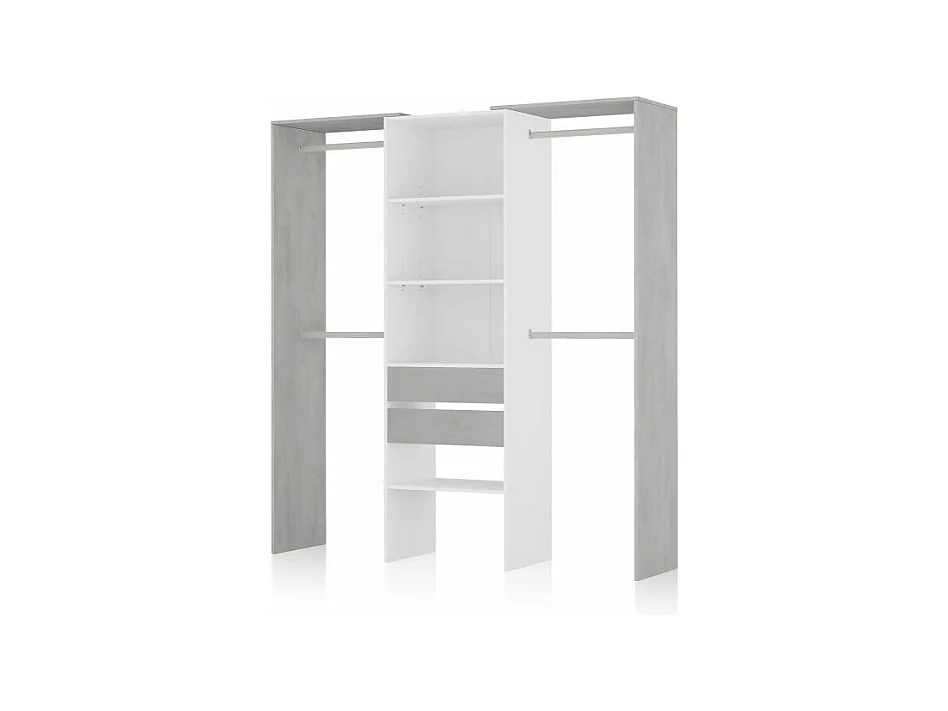 Armario vestidor Lada Blanco - Cemento