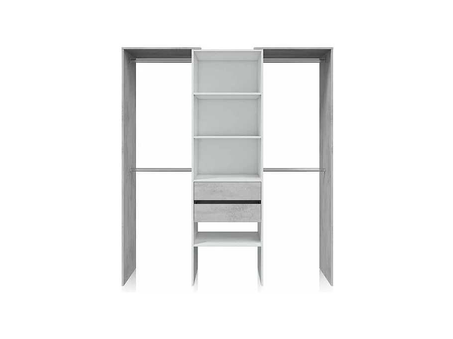 Armario vestidor Lada Blanco - Cemento