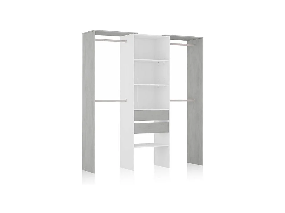 Armario vestidor Lada Blanco - Cemento