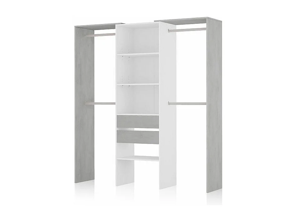 Armario vestidor Lada Blanco - Cemento