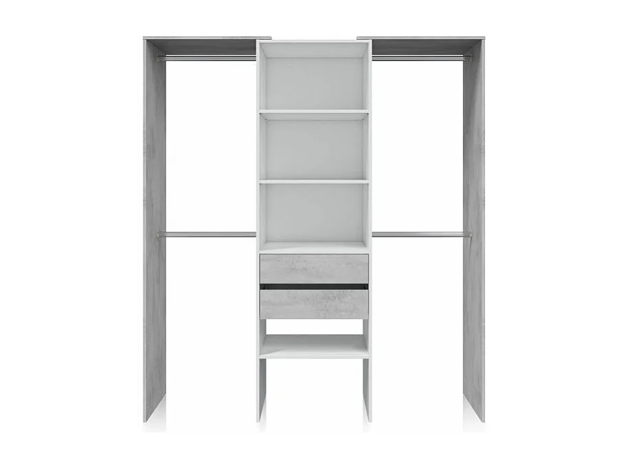 Armario vestidor Lada Blanco - Cemento
