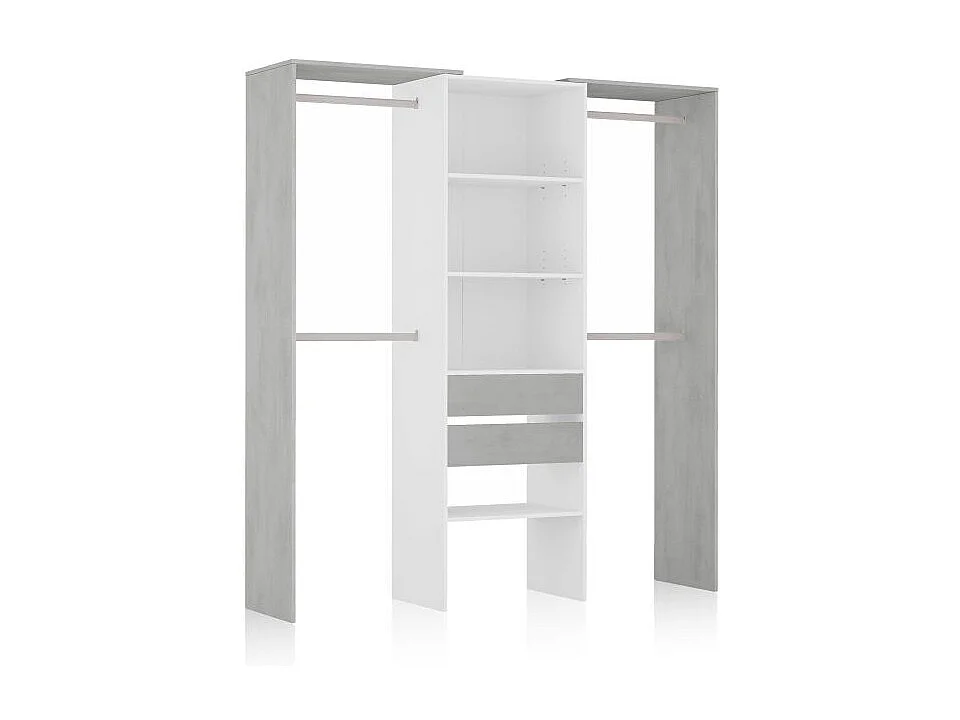 Armario vestidor Lada Blanco - Cemento