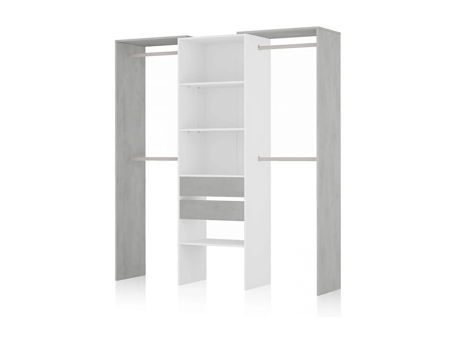 Armario vestidor Lada Blanco - Cemento