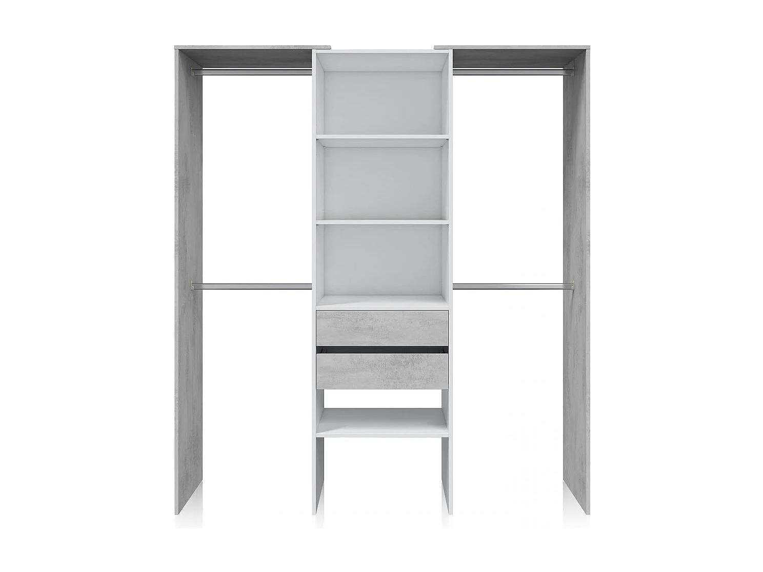 Armario vestidor Lada Blanco - Cemento