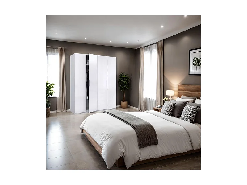 Armario Belar 4 puertas Blanco Brillo