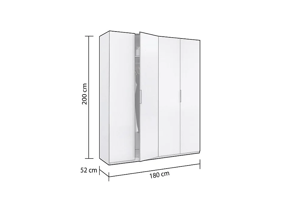Armario Belar 4 puertas Blanco Brillo