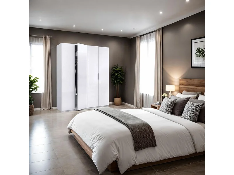 Armario Belar 4 puertas Blanco Brillo