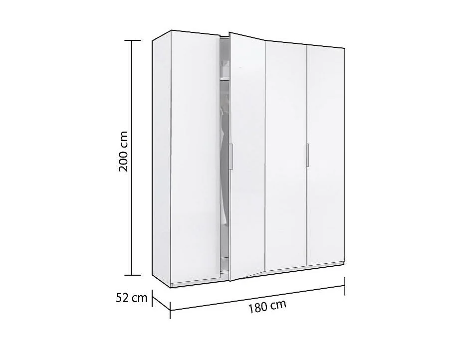 Armario Belar 4 puertas Blanco Brillo