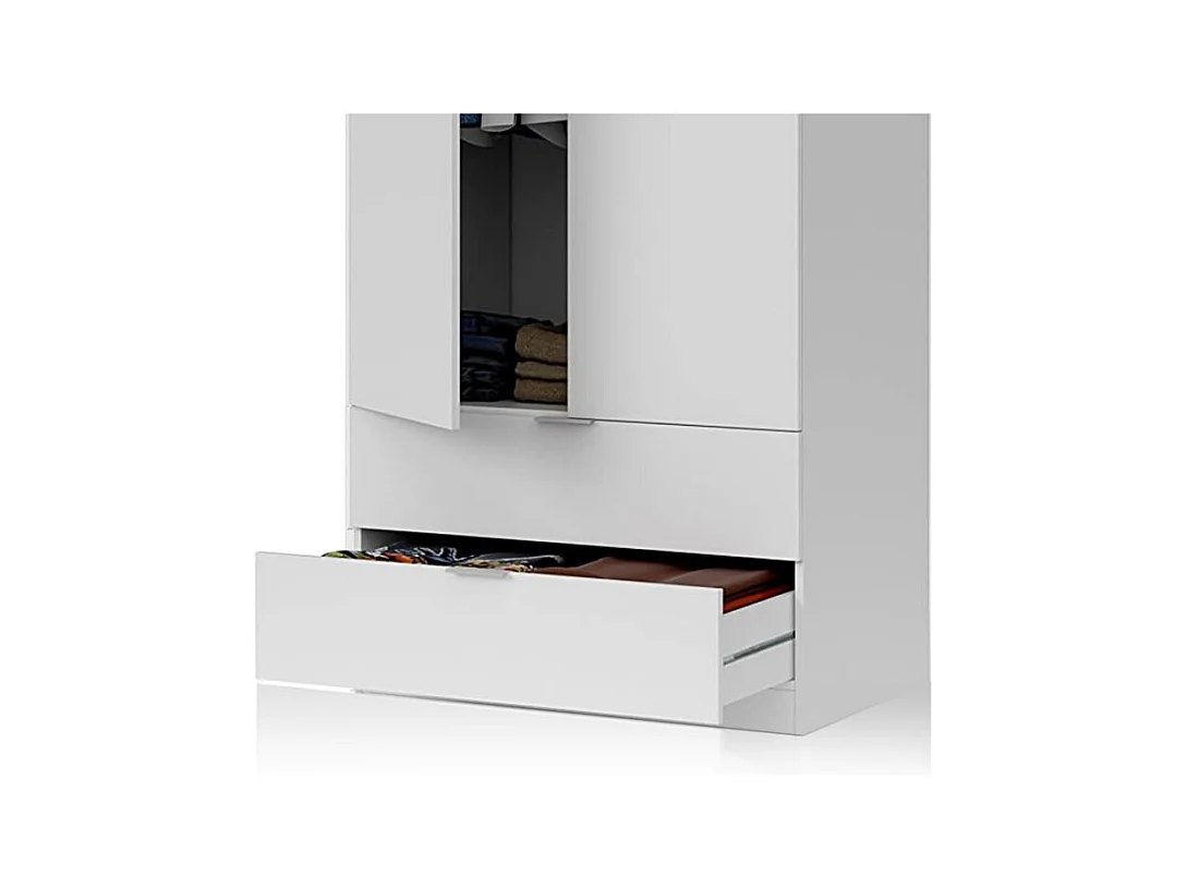 Armario Lark 2 Puertas 2 Cajones Blanco