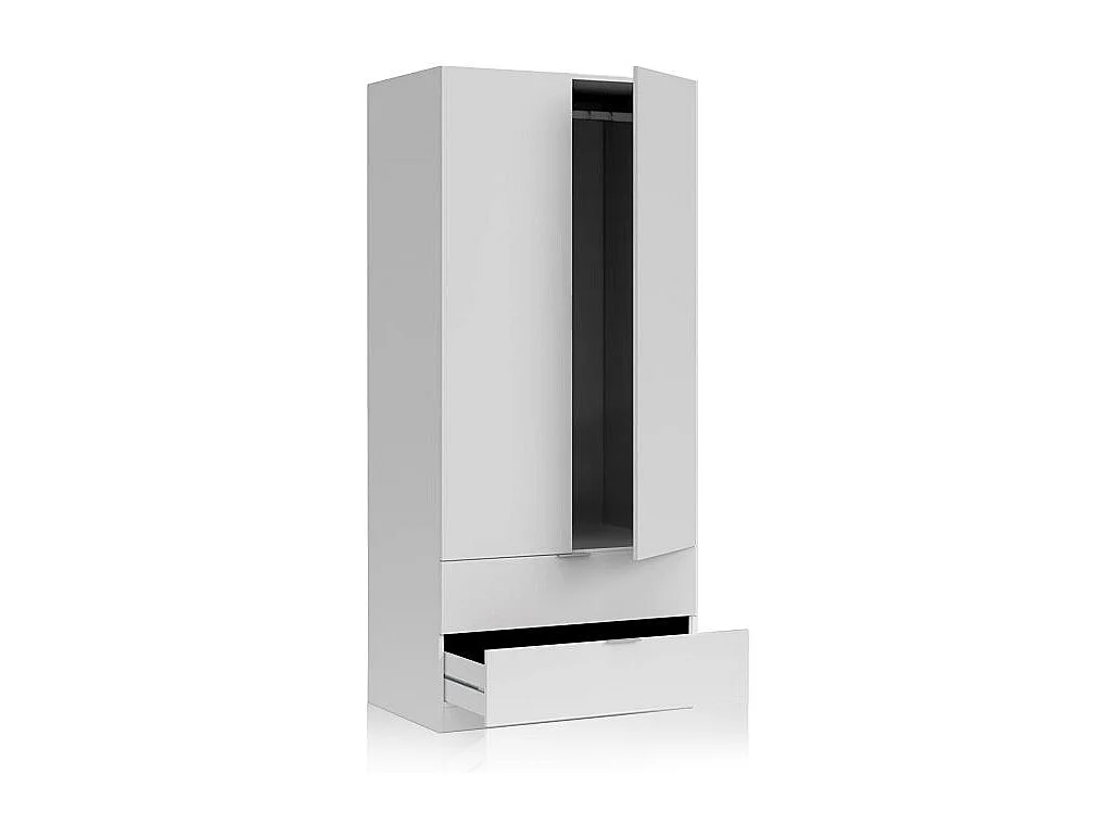 Armario Lark 2 Puertas 2 Cajones Blanco
