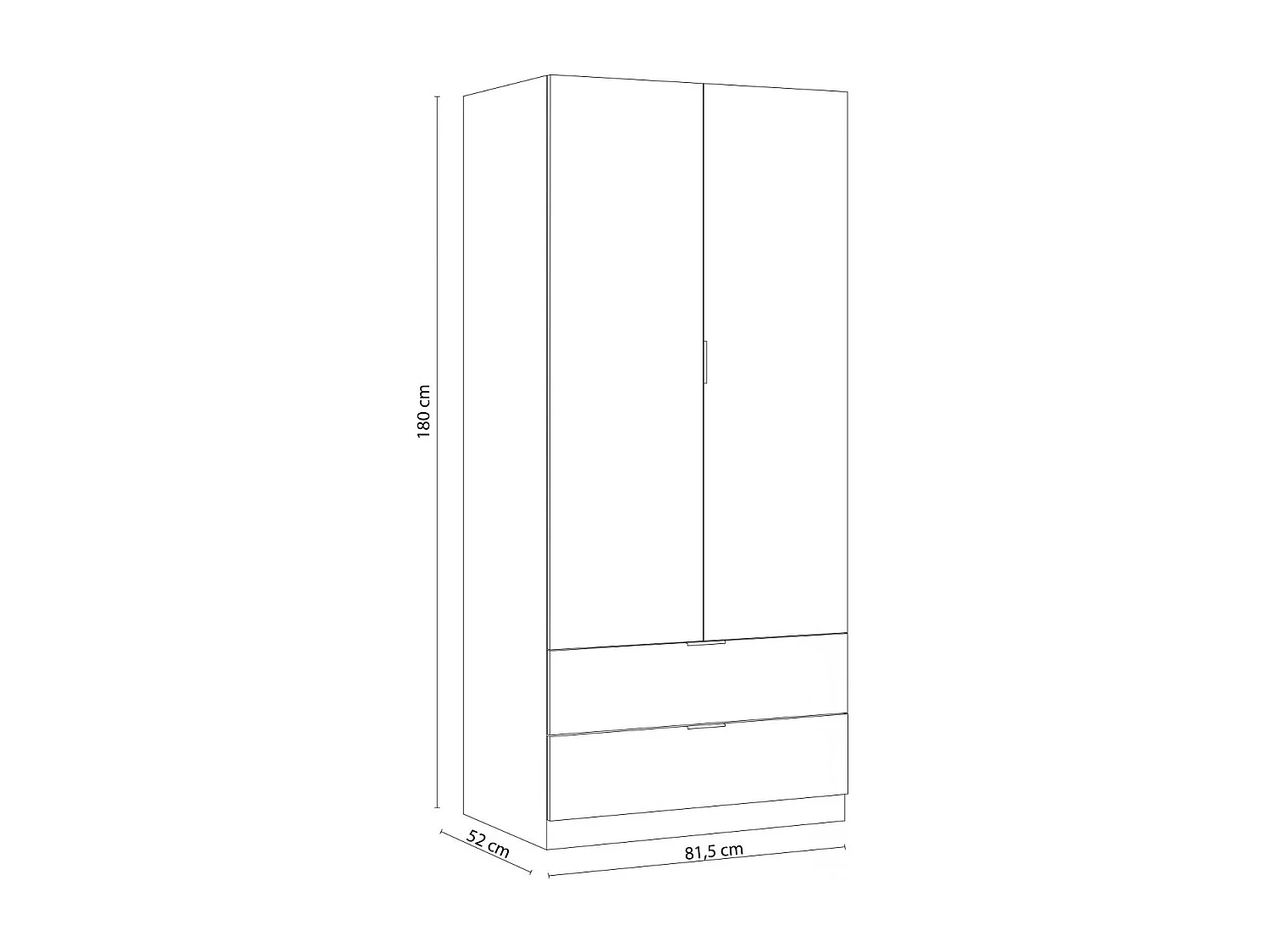 Armario Lark 2 Puertas 2 Cajones Blanco