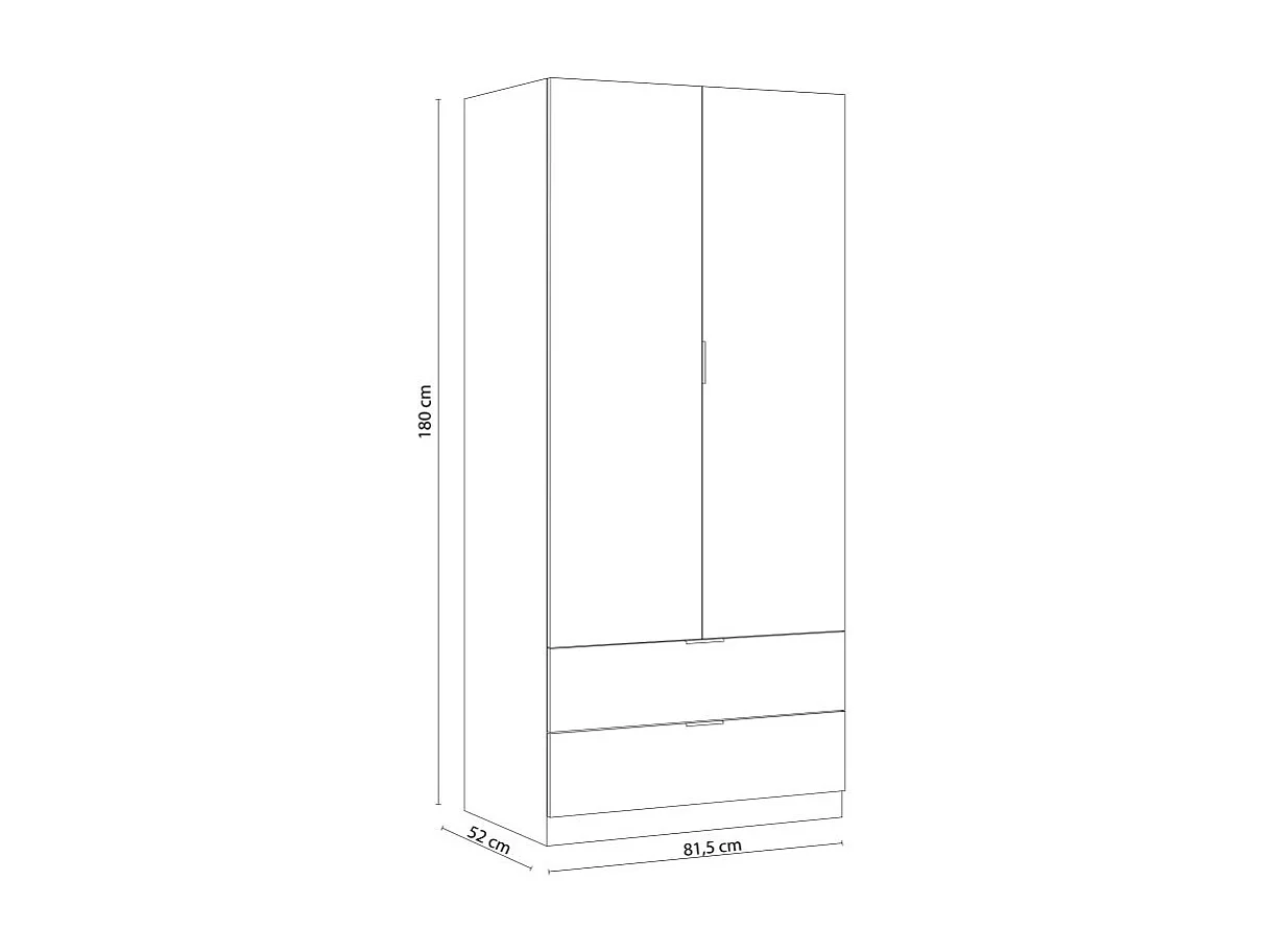 Armario Lark 2 Puertas 2 Cajones Blanco