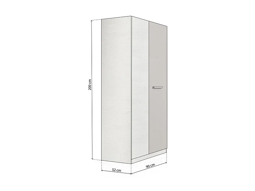 Armario juvenil Axim Blanco Alpes - Basalto