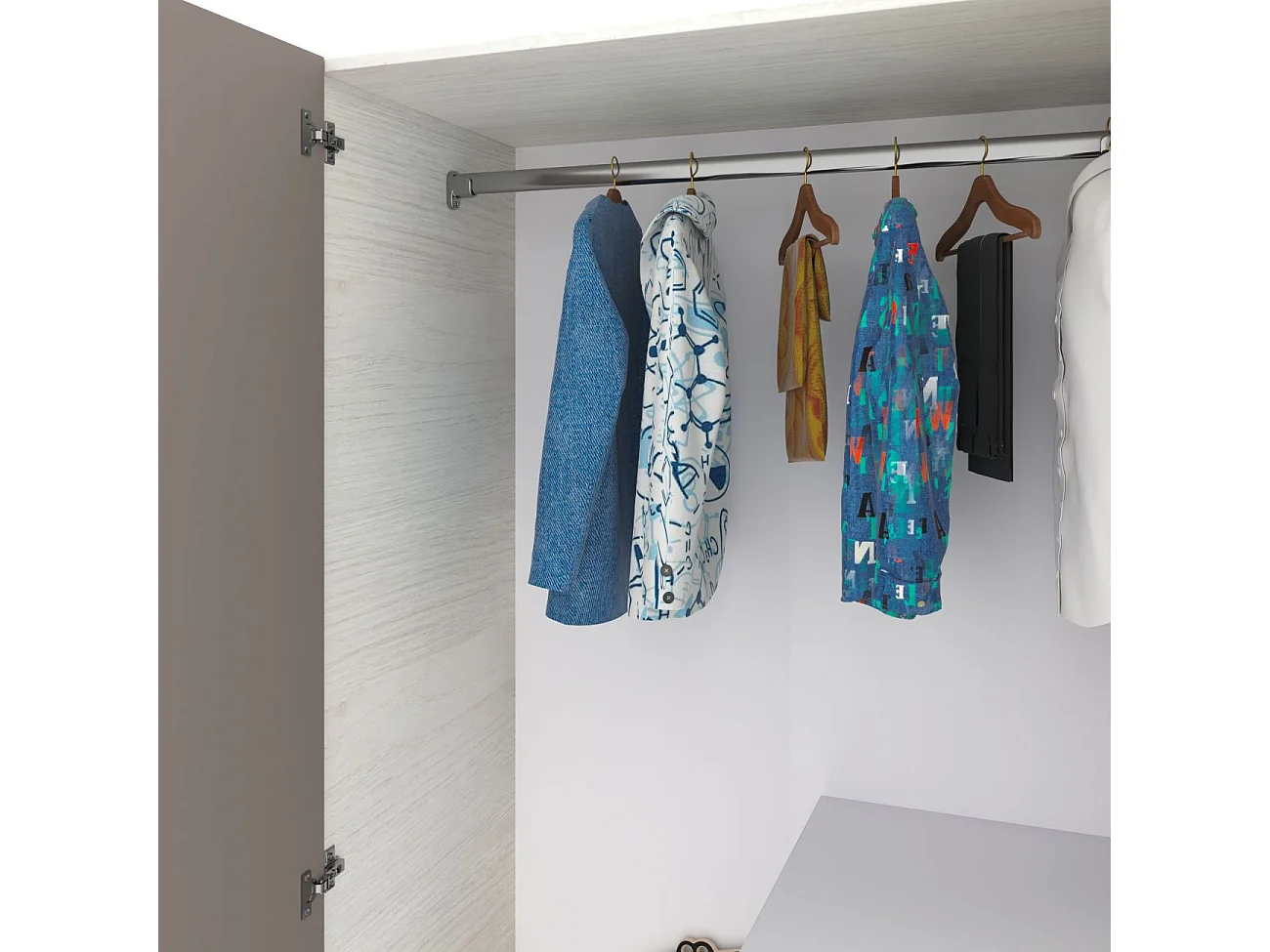 Armario juvenil Axim Blanco Alpes - Basalto