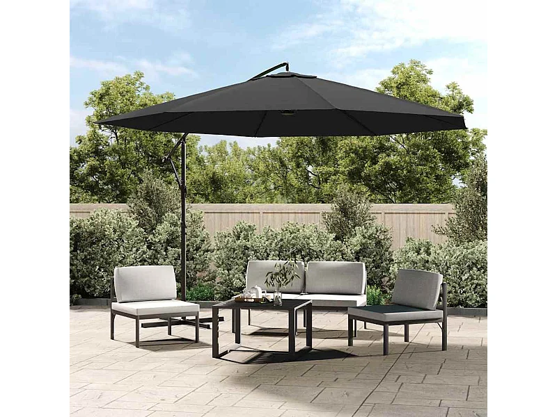 Parasol déporté avec mât en aluminium, 350 cm, anthracite.