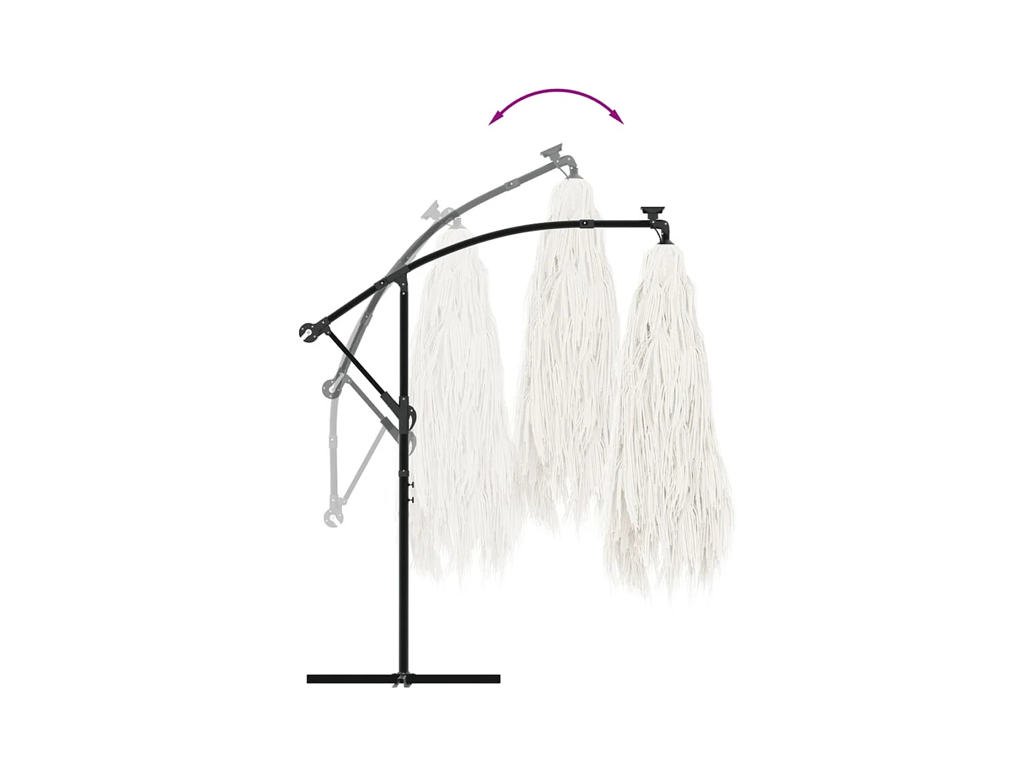 Sombrilla de jardín con poste de acero blanca 269x269x235 cm