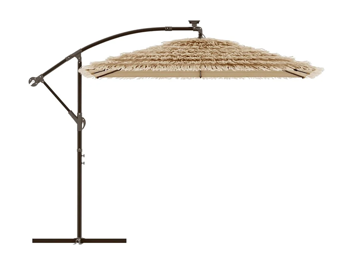 Sombrilla de jardín con poste de acero marrón 290x290x238 cm