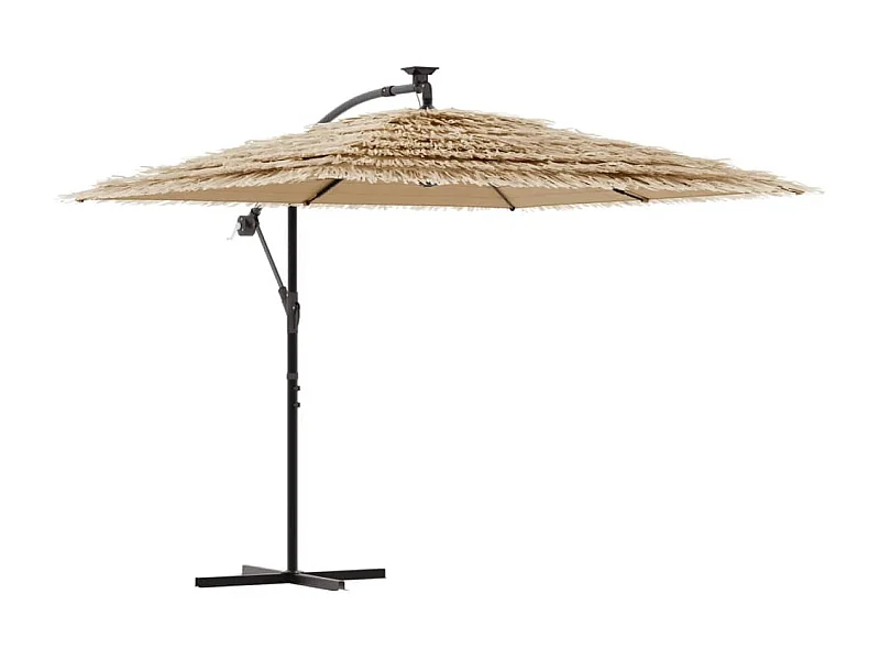 Sombrilla de jardín con poste de acero marrón 290x290x238 cm