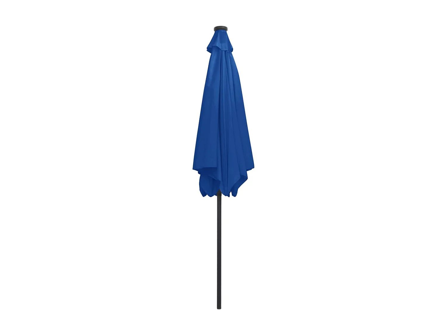 Sombrilla de jardín luces LED palo de aluminio azul 300 cm