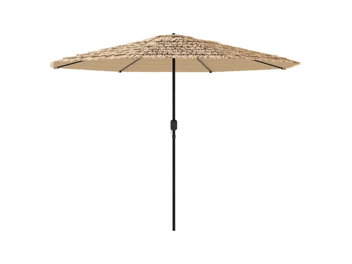 Sombrilla de jardín con LEDs poste acero marrón 324x324x247 cm