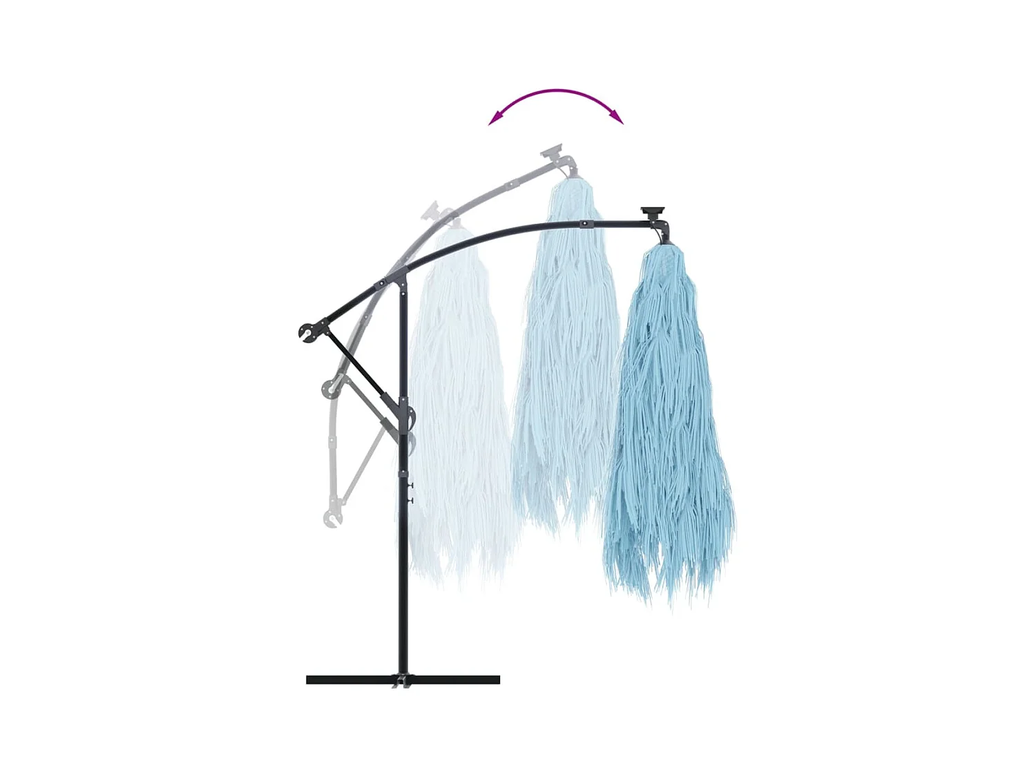 Sombrilla de jardín con poste de acero azul 290x290x238 cm