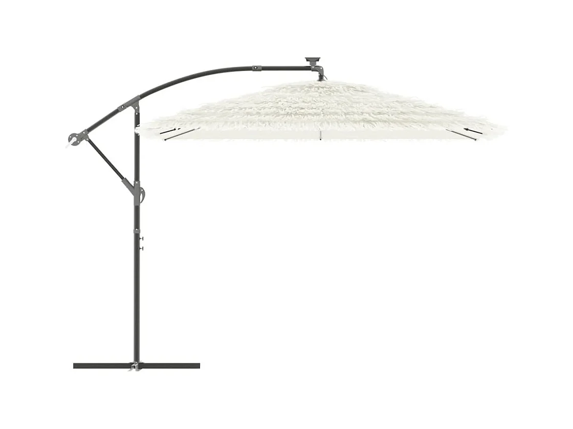 Sombrilla de jardín con poste de acero blanca 290x290x238 cm