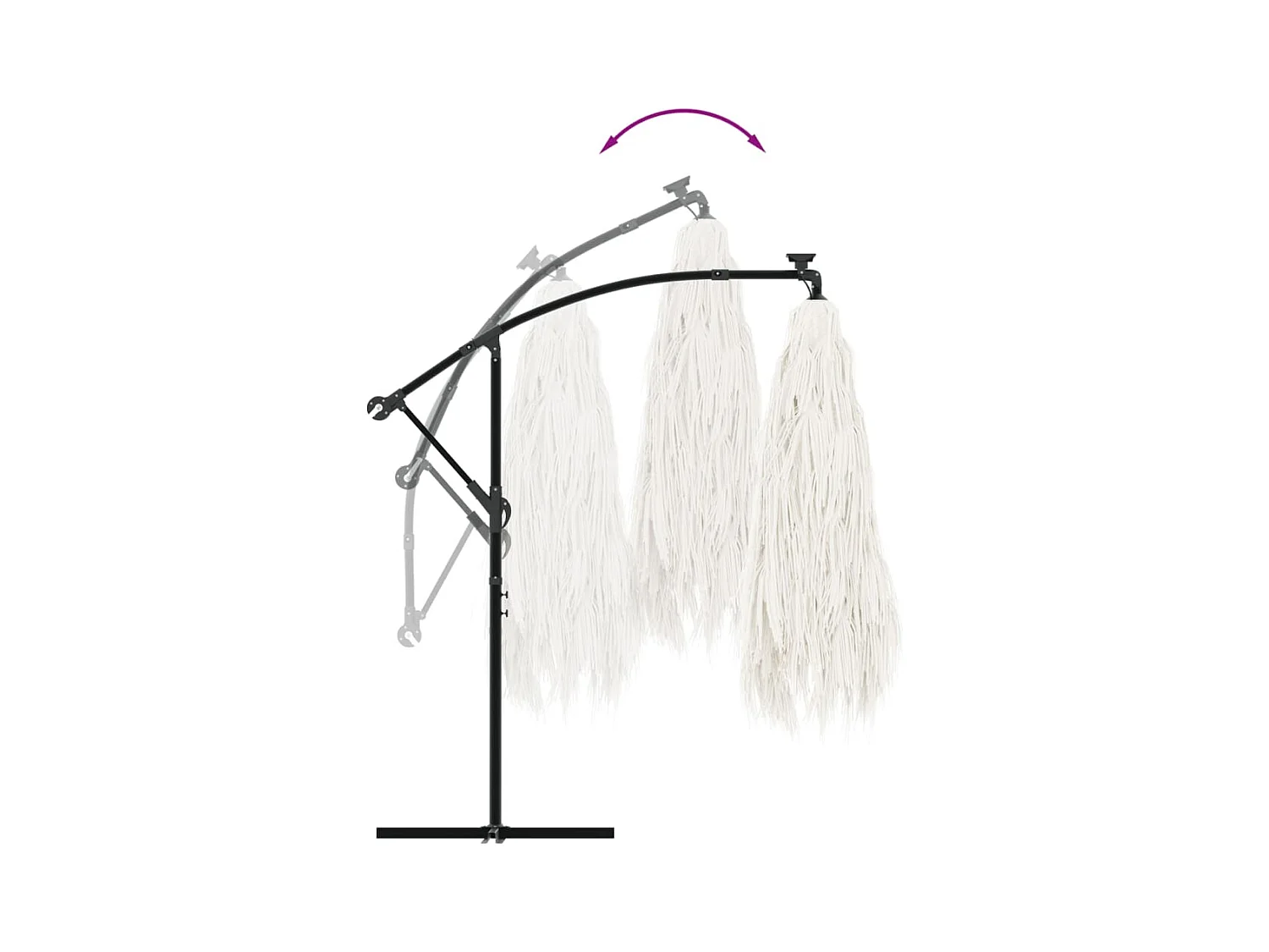 Sombrilla de jardín con poste de acero blanca 290x290x238 cm