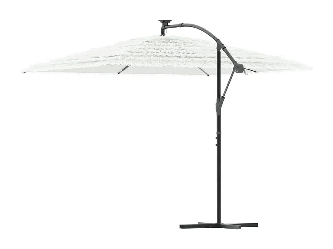 Sombrilla de jardín con poste de acero blanca 290x290x238 cm