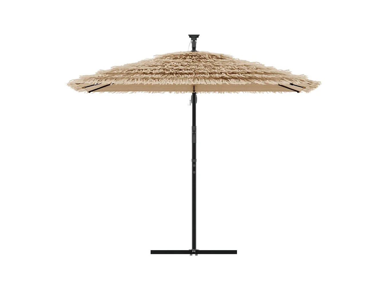 Sombrilla de jardín con LEDs poste acero marrón 269x269x235 cm