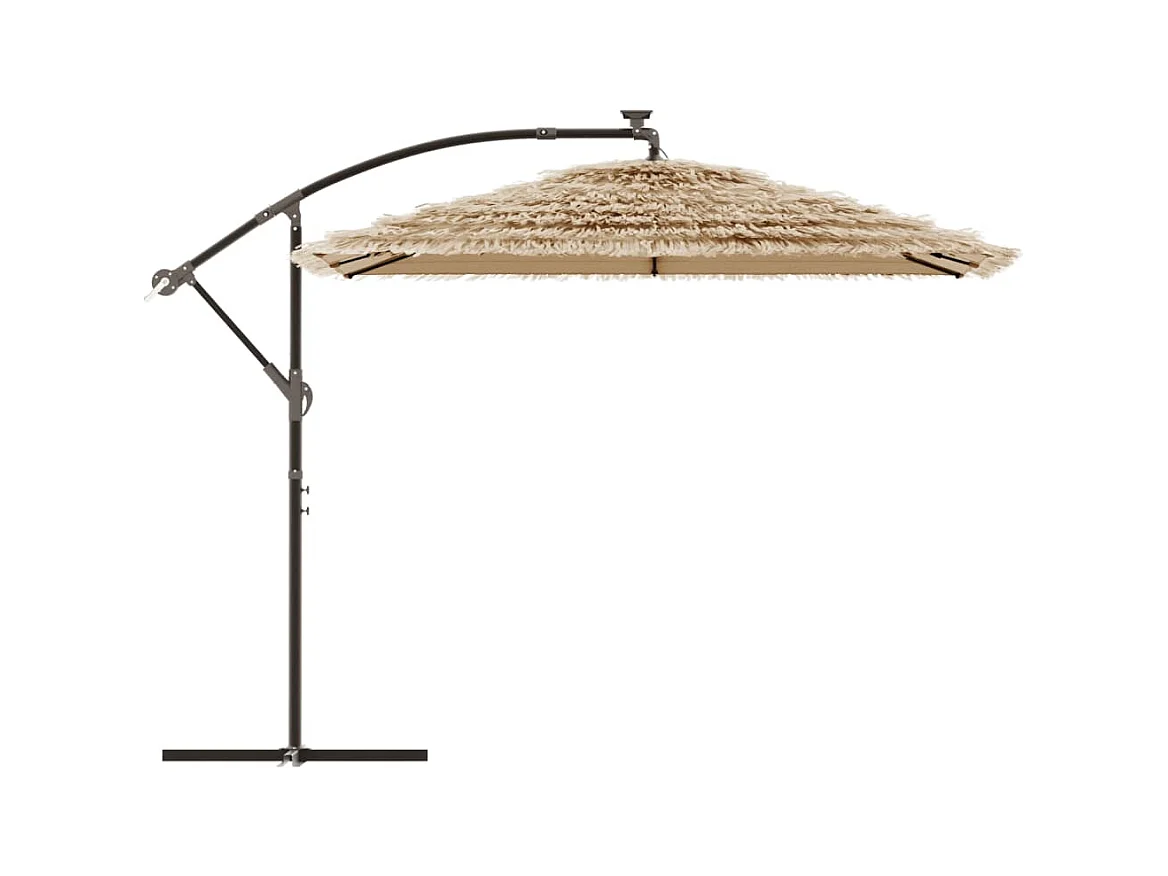 Sombrilla de jardín con LEDs poste acero marrón 269x269x235 cm